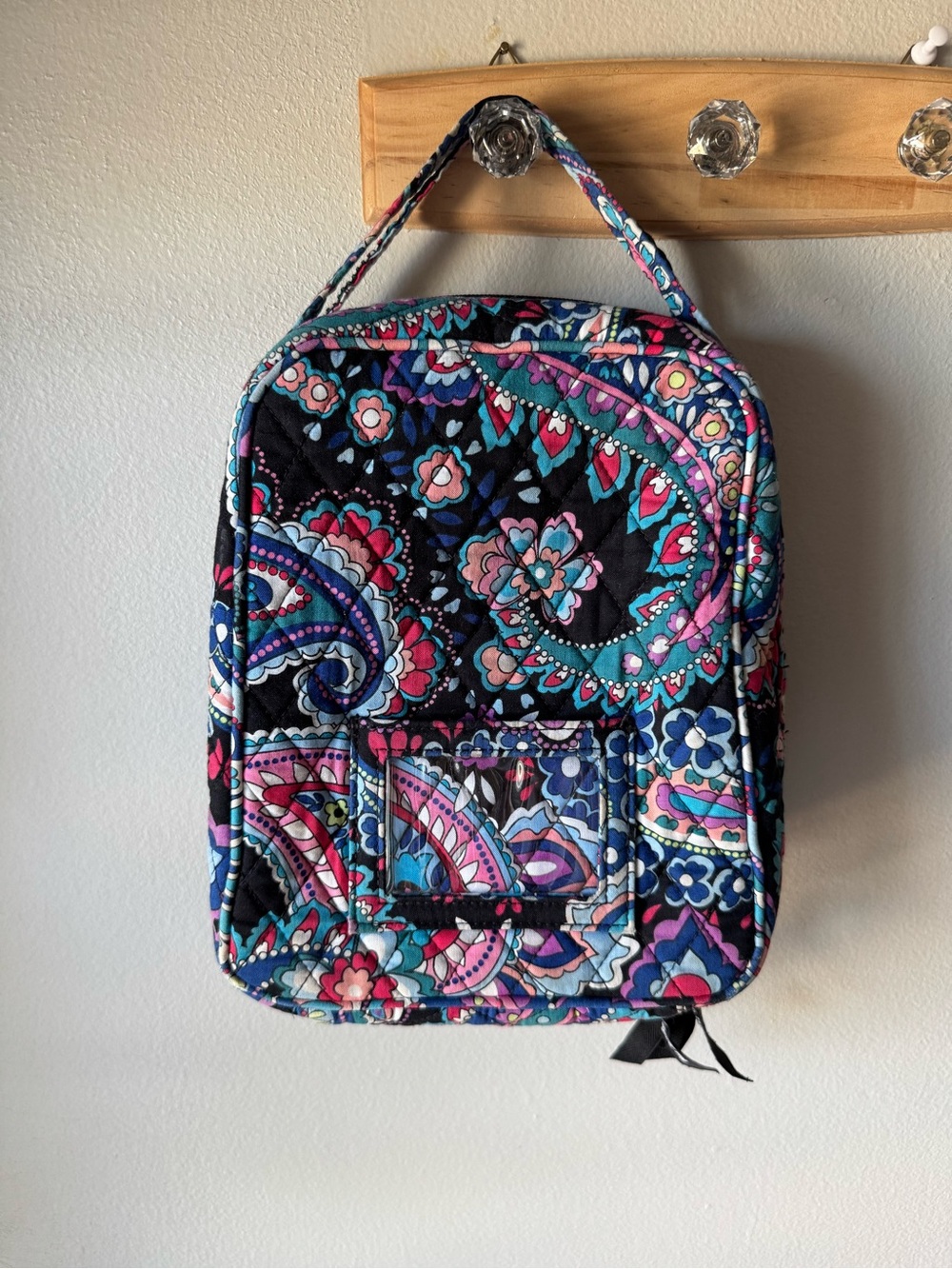 Vera Bradley Quilted Cotton Lunch Bunch Cooler Bag Paisley Floral Blue Pink